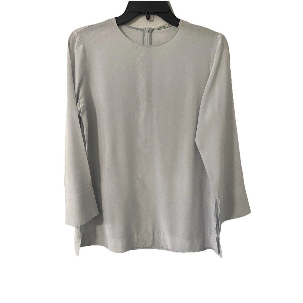 Iena Women’s Boxy Blouse 3/4 Sleeve Sz M Blue Minimalist Preppy Lagenlook Japan